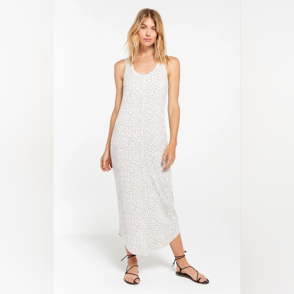 Z Supply Luna Ribbed Leopard Patterned Maxi Dress